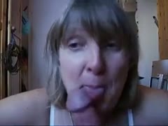 My wife, who has golden hair and short hair, rides my prick and blows.